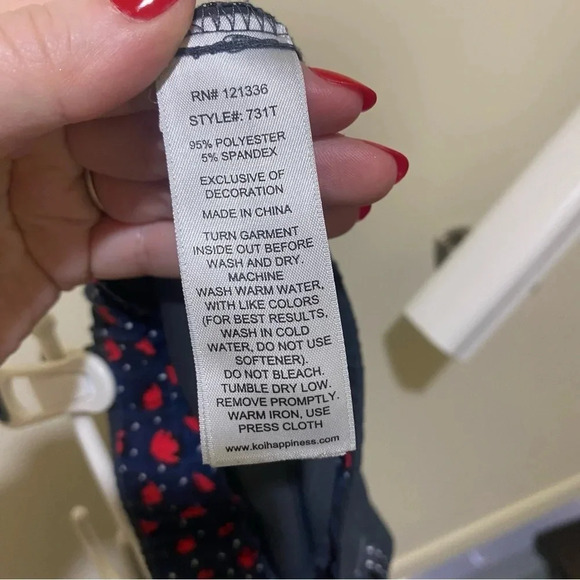 Women’s Koi Basics Navy Blue Flare Wide Leg  Scrub Stretch Pants Size M Tall NEW - Picture 8 of 16